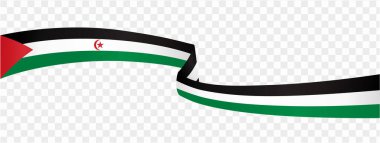 Batı Sahra bayrak dalgası png veya şeffaf arkaplan vektör resimlemesi üzerinde izole. 