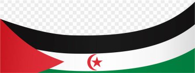 Batı Sahra bayrak dalgası png veya şeffaf arkaplan vektör resimlemesi üzerinde izole. 