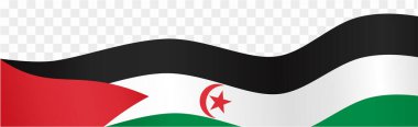 Batı Sahra bayrak dalgası png veya şeffaf arkaplan vektör resimlemesi üzerinde izole. 