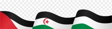 Batı Sahra bayrak dalgası png veya şeffaf arkaplan vektör resimlemesi üzerinde izole. 