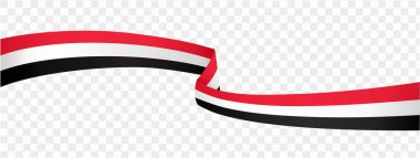 Yemen flag wave isolated on png or transparent background vector illustration.   clipart