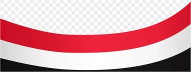 Yemen bayrak dalgası png veya şeffaf arkaplan vektör resimlemesi üzerinde izole.  