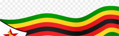 Zimbabwe bayrak dalgası png ya da şeffaf arkaplan vektörü resimlemesinde izole edildi.  