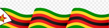 Zimbabwe bayrak dalgası png ya da şeffaf arkaplan vektörü resimlemesinde izole edildi.  
