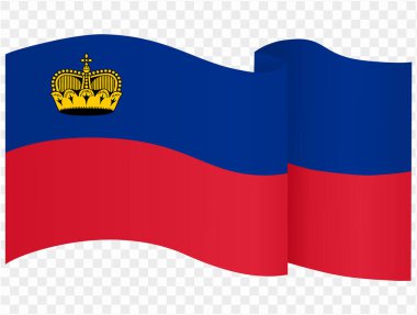 Liechtenstein flag wave isolated on png or transparent background vector illustration. clipart