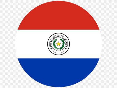Png veya şeffaf arkaplanda Paraguay bayrağı düğmesi. vektör illüstrasyonu. 