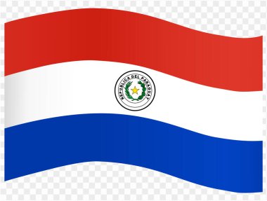 Paraguay bayrak dalgası png veya şeffaf arkaplan vektörü resimlemesinde izole edildi.