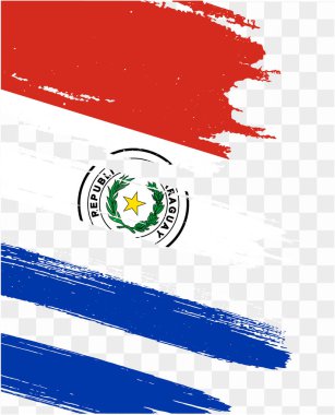 Paraguay bayraklı fırça boyası png ya da şeffaf arkaplanda izole edilmiş. vektör illüstrasyonu  