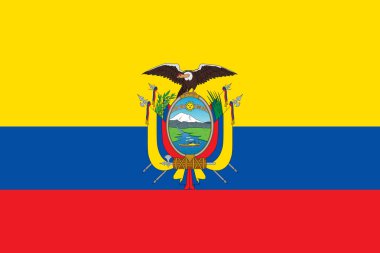 Ekvador bayrağı yetkilisi png veya şeffaf arkaplan vektörü resimlemesinde izole edildi.  