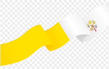 Vatikan 'ın bayrak dalgası png veya şeffaf arkaplan vektörü illüstrasyonunda izole edildi.