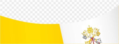 Vatikan 'ın bayrak dalgası png veya şeffaf arkaplan vektörü illüstrasyonunda izole edildi.