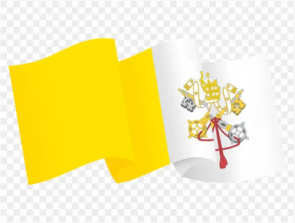 stock vector Vatican City flag  wave isolated on png or transparent background vector illustration.