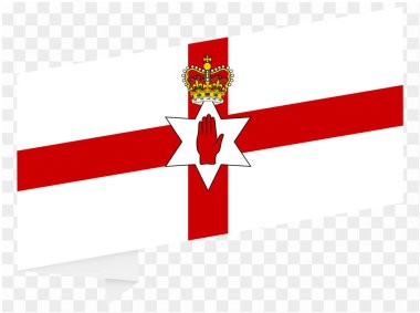 Kuzey İrlanda bayrak dalgası png veya şeffaf arkaplan vektörü resimlemesi üzerinde izole.