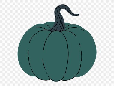 Kabak kabağı çizim biçimi png veya şeffaf dokuda izole edilmiş, Cadılar Bayramı parti arka planı, poster, broşür, çevrimiçi reklam, vektör illüstrasyonu 