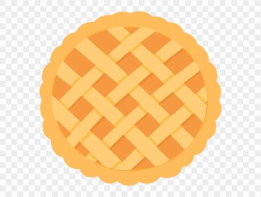 Balkabağı turtası, minimalist tarzda, Şükran Günü kutlamaları için mükemmel. Tasarımlarda kolay kullanım için şeffaf arkaplan. vektör