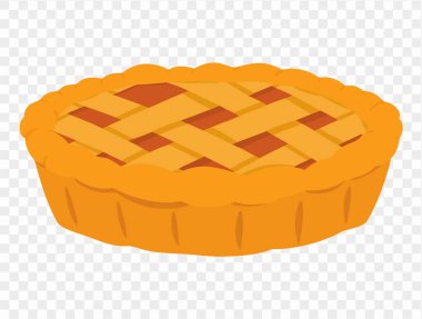 Pumpkin pie,flat minimalist style, perfect for Thanksgiving celebrations. Transparent background for easy use in designs. vector clipart