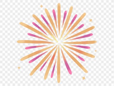 Tebeşir rengi havai fişek patlaması tarzı el çizimi. Yeni yıl kutlamaları ve şenlikli tasarımlar için mükemmel. vektör