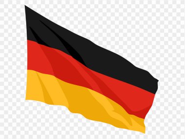 Alman bayrağı şeffaf PNG arka planında izole edildi. Tasarımlar, sunumlar ya da dijital projeler için mükemmel, simgesel siyah, kırmızı ve altın üç renkli gösterimi birlik ve özgürlüğü simgeliyor.