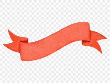 Eski tarz kırmızı suluboya bayrak kurdelesi. Vektör.