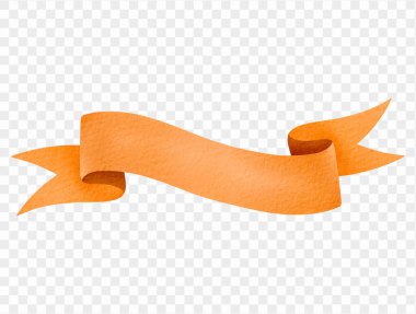 Kıvrımlı turuncu sonbahar kurdelesi suluboya stilinde. Vektör.