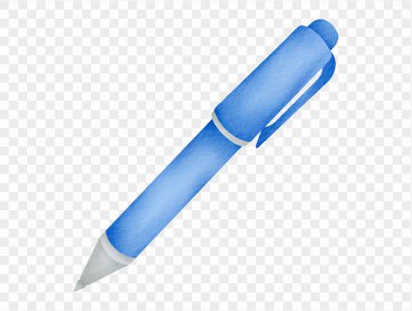 Okulun izole edilmiş vektörü için suluboya mavi kalem kırtasiyesi ögesi.