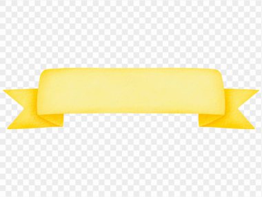 Okul posterleri, davetiyeler ve kırtasiye vektörü için suluboya sarı düz kurdele pankartı izole edildi.