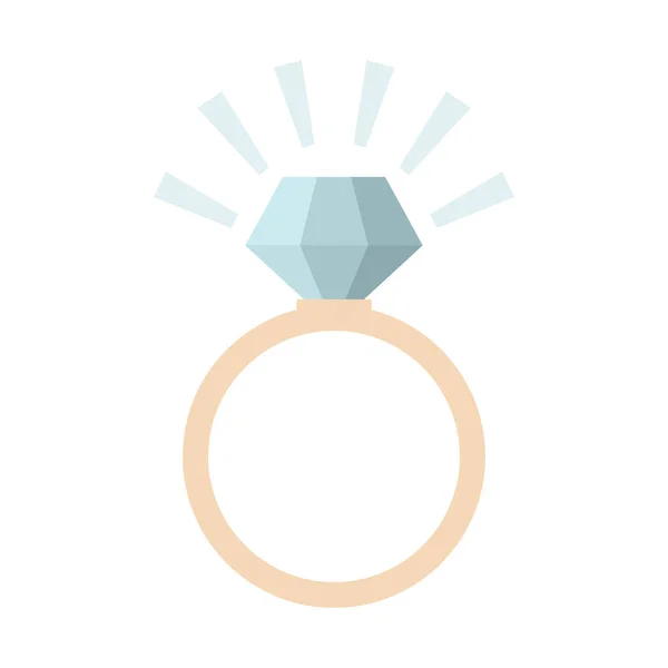 Ring Diamond Flat Vector — Stock Vector