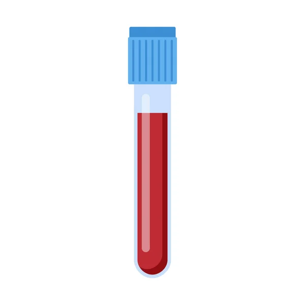 Blood Test Tube Flat Style — Stock Vector