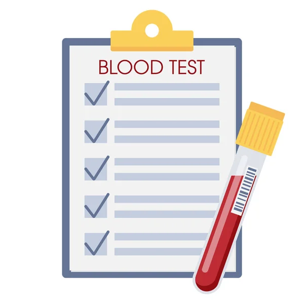 Lékařské Krevní Testy Plochém Stylu — Stockový vektor