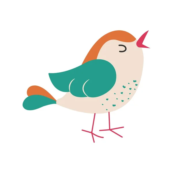 Niedlicher Kleiner Vogel Exotischer Vogel Vektorillustration — Stockvektor