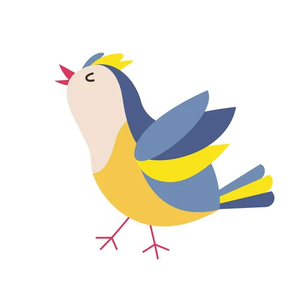 Sevimli Küçük Kuş Egzotik Kuş Vektör Illüstrasyonu — Stok Vektör