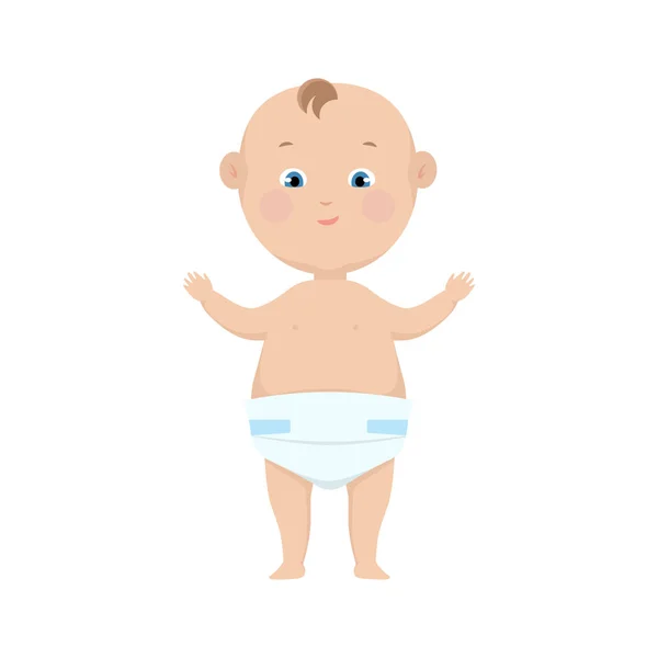 Bebê Ilustração Vetor Fraldas Isolamento Engraçado Bebê —  Vetores de Stock