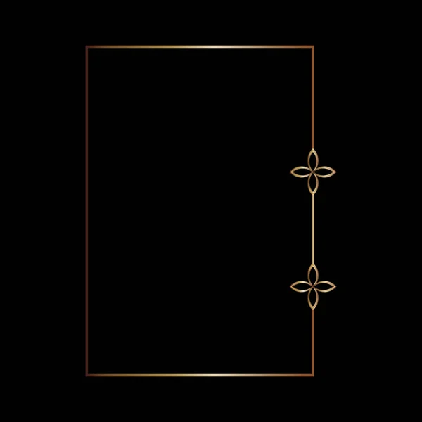 Gold Frame Line Art Style Vector Design Element Geometric Shape — Stock Vector