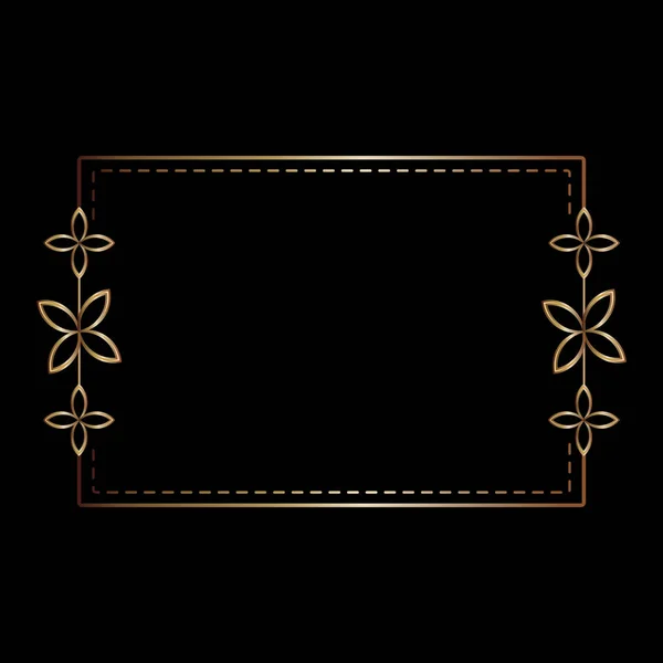 金のフレームラインアートスタイル ベクトルデザイン要素幾何学的な形状 — ストックベクタ