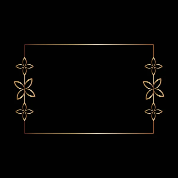 Gold Frame Line Art Style Vector Design Element Geometric Shape — Stock Vector