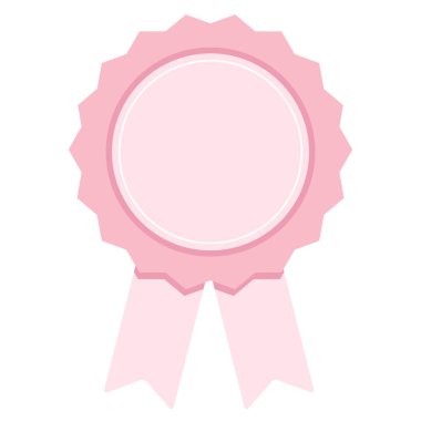 Rozet vektör simgesi. Amblem prim logosu, şablon damgası, madalya kurdele koleksiyonu. Klasik amblem ve simge, dekorasyon logosu parçaları illüstrasyonu.