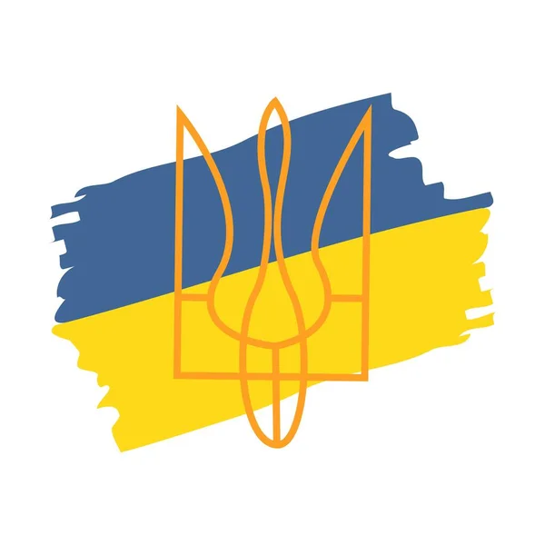 Embleem Van Oekraïne Achtergrond Van Gele Blauwe Vlag Witte Achtergrond — Stockvector