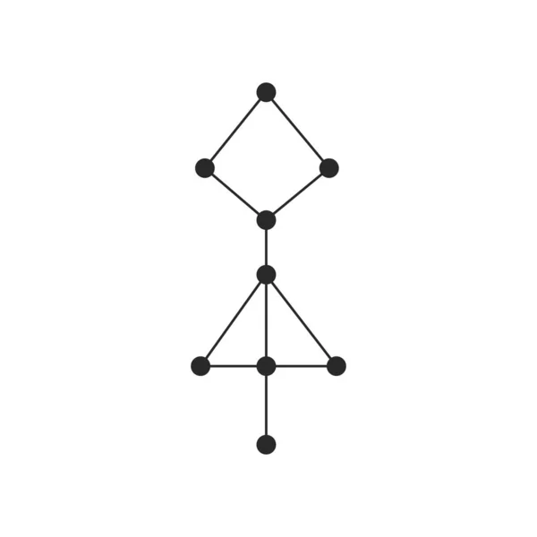 Samenstellingen Atomen Grafisch Element Geïsoleerd Abstract Sterrenbeeld Grafisch Symbool Logo — Stockvector