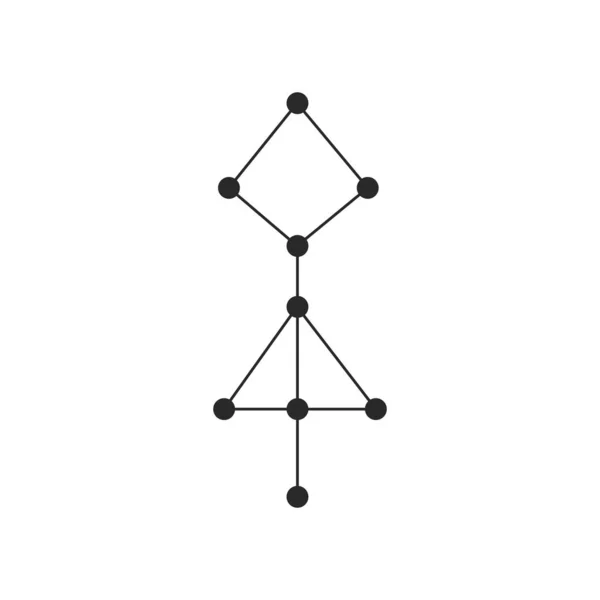 Compostos Átomos Elemento Gráfico Isolado Constelação Abstrata Logotipo Símbolo Gráfico — Vetor de Stock