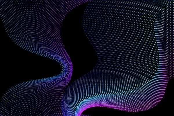 Abstraktní Pozadí Teček Linií Prolínajících Fraktální Textura Gradientem Kybernetická Futuristická — Stockový vektor