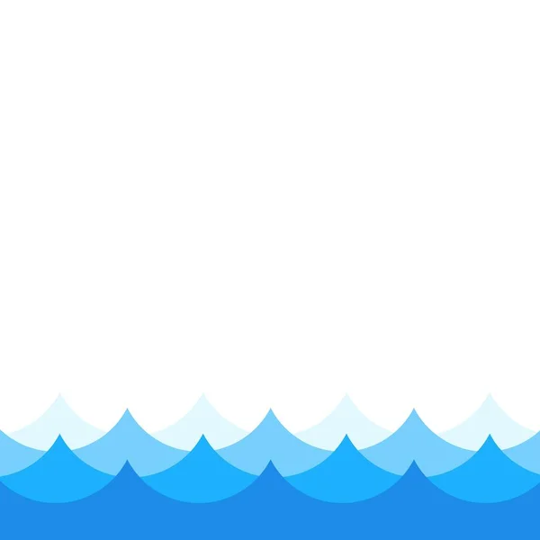 带有峰值梯度装饰框架的蓝波 矢量设计模板 抽象水波 — 图库矢量图片
