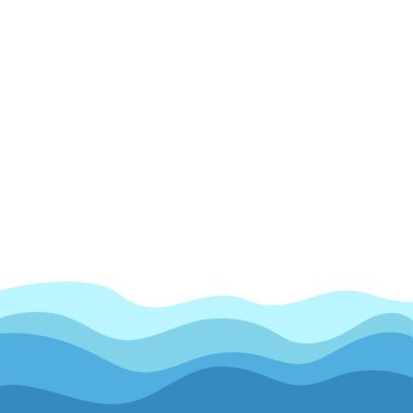 Deniz dalgalı, soyut çerçeve arka plan, su dalgaları, yolculuk, rahatlama konsepti. Vektör illüstrasyonu.