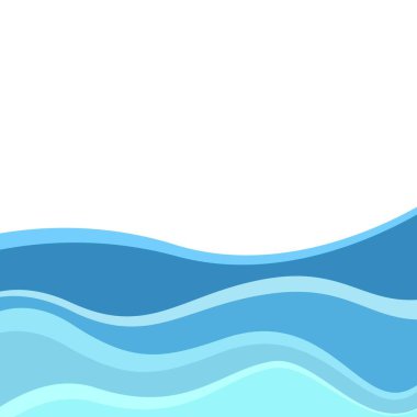 Deniz dalgalı, soyut çerçeve arka plan, su dalgaları, yolculuk, rahatlama konsepti. Vektör illüstrasyonu.