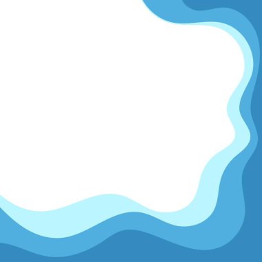 Deniz dalgalı, soyut çerçeve arka plan, su dalgaları, yolculuk, rahatlama konsepti. Vektör illüstrasyonu.