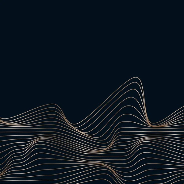 Linear Golden Abstract Waves Vector Design Banner Poster Minimalist Modern — Stock Vector