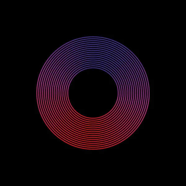 Ljudvågornas Cirkel Neon Musik Ljud Våg För Equalizer Radial Ljudvågskurva Stockillustration