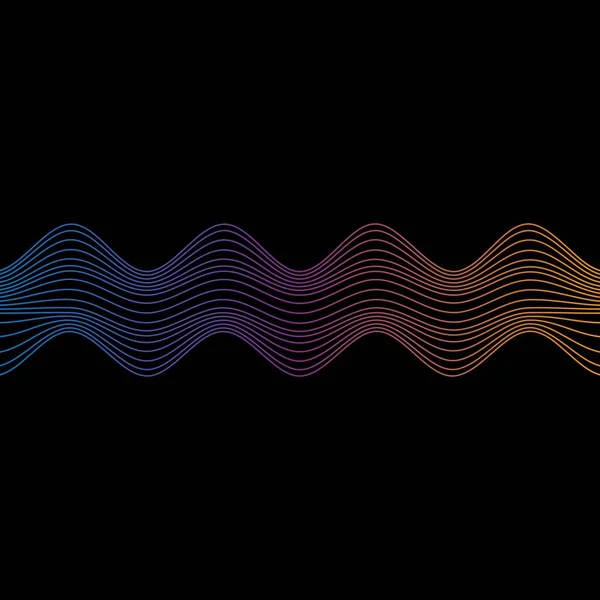 Sound Wave Rainbow Wavy Line Gradients Radio Frequency Abstract Geometric — Stock Vector