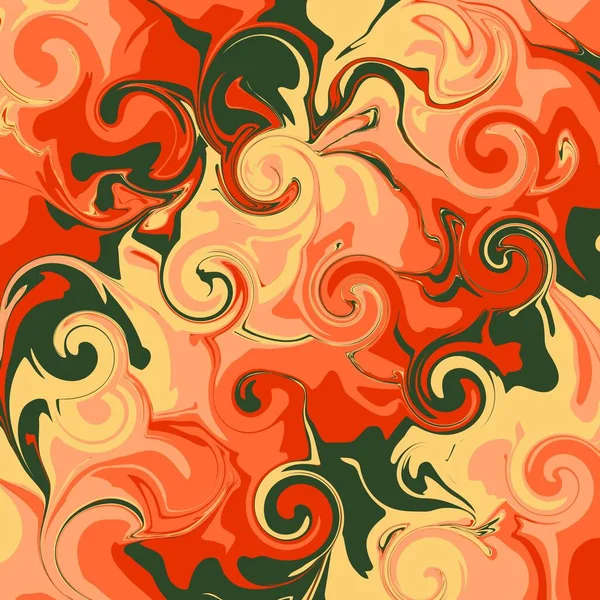 Psychedelisch Abstrakter Hintergrund Gemischte Acrylfarbe Marmorstruktur Bunte Wirbel Vektormuster — Stockvektor