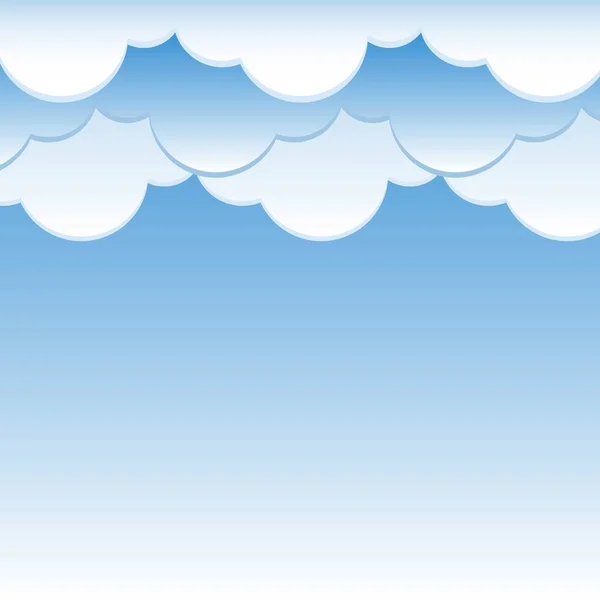 平らな雲のフレーム 青い半円形の雲のテンプレートの子供の背景のポスター バナーの等級 ベクトルイラスト — ストックベクタ