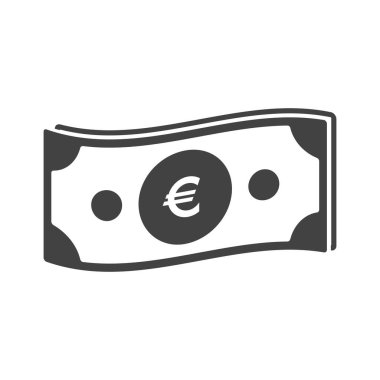 Kağıt para ikonları için Euro banknotları. Tasarım için finans bankacılığı simgeleri. Vektör para birimi elemanlarını ayır.